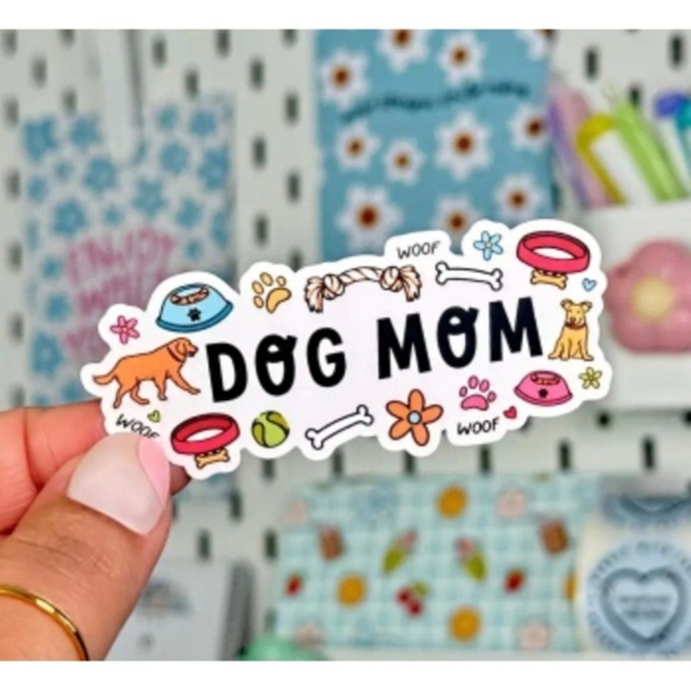 Dog Mom Vinyl Sticker Colorful Pet Lover Cute 3"